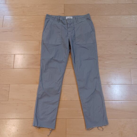 NILI LOTAN Jenna Low Rise Slim Stretch Twill Raw Hem Light Grey Pants Size 2 - Picture 3 of 9